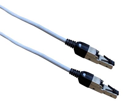 Masterlan comfort patch cable SSTP, Cat 6A, 2m, gray, Rotating plug RJ45 180°