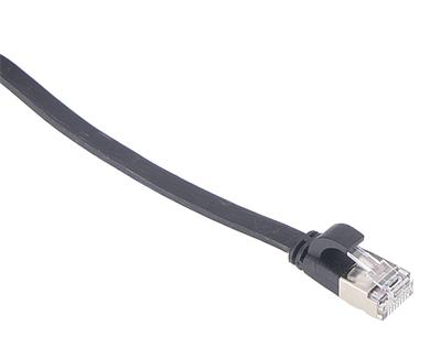Masterlan comfort patch cable U/FTP, flat, Cat6A, 0,25m, black, LSZH