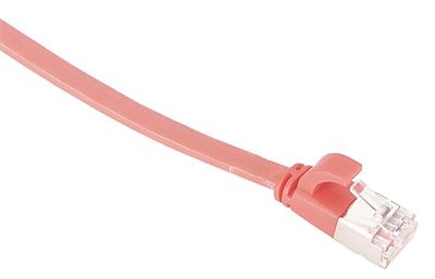 Masterlan comfort patch cable U/FTP, flat, Cat6A, 0,25m, red, LSZH