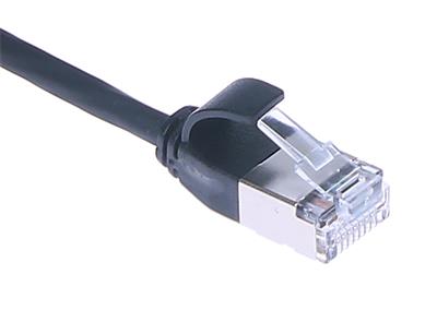 Masterlan comfort patch cable U/FTP, extra slim, Cat6A, 0,5m, black, LSZH