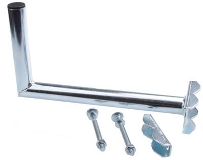 Antenna holder on mast  L , lenght 30cm, height 20cm, d=42mm with serrated clamp for mast 20-76mm