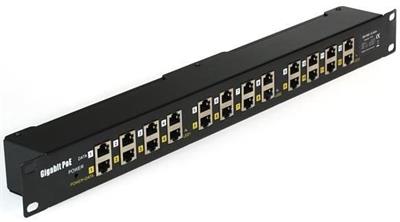 MaxLink Gigabit POE panel 12 ports, 1U for rack 19 , shielded