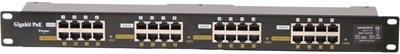 MaxLink Gigabit POE panel 16 ports, 1U for rack 19 , shielded