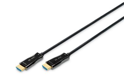 Digitus HDMI AOC connection cable with hybrid fiber, type AM / M, 30 m, UHD 4K @ 60 Hz, CE, gold, bl