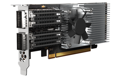 QNAP QXG-100G2SF-E810 - 100GbE (2 ports) PCIe card; low profile; PCIe Gen4 x16