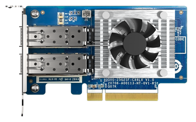 QNAP QXG-25G2SF-CX6 - 25GbE (2 ports) PCIe card; low profile; PCIe Gen4 x8