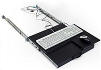 TRITON Retractable / rotary shelf for keyboard and mouse, black
