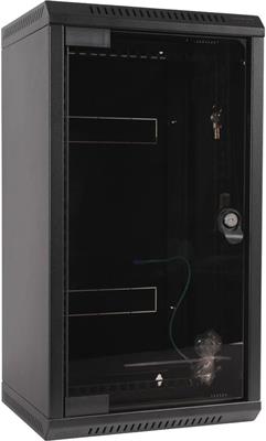 Wall cabinet,10'-10U/19'-5U/360mm, glass door, black