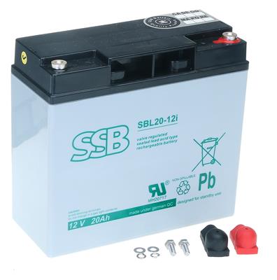 SSB AGM lead acid battery 12V 20Ah (battery) life of 10-12 years, M5 connector