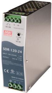 MEAN WELL SDR-120-24 Switching power supply for DIN rail, 120W, 24V