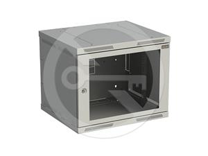 Solarix wall cabinet SENSA 9U 500mm, glass door, grey