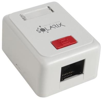 Solarix ethernet socket CAT5E UTP 1 x RJ45 on wall, white