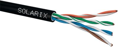 Solarix ethernet cable CAT5E UTP PE outdoor, gel, 305m box