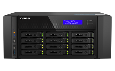 QNAP TS-h1290FX-7232P-64G (AMD EPYC, 64GB ECC RAM, 12x 2,5  U.2, 2x M.2 NVMe, 2x 2,5GbE, 2x 25GbE)
