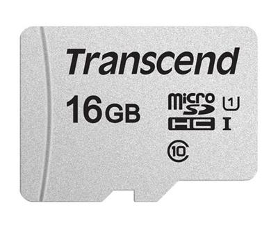 Transcend 16GB microSDHC 300S UHS-I U1 (Class 10) memory card (without adapter), 95MB / s R, 45MB / s W