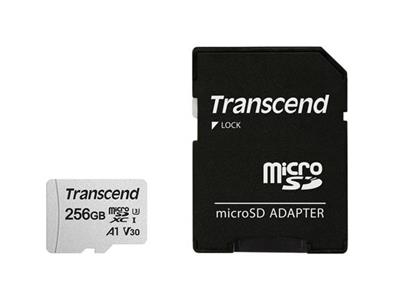 Transcend 256GB microSDXC 300S UHS-I U3 V30 A1 (Class 10) memory card (with adapter), 95MB / s R, 40