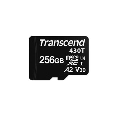 Transcend 256GB microSDXC430T UHS-I U3 (Class 10) V30 A2 3K P / E memory card, 100MB / s R, 70MB / s W,