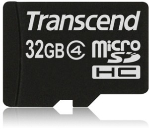 Transcend 32GB microSDHC (Class 4) memory card (without adapter)