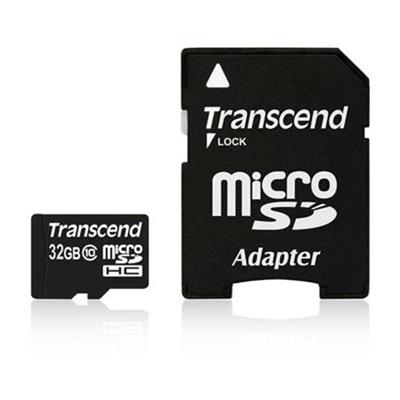 Transcend 32GB microSDHC (Class 10) memory card (with adapter)