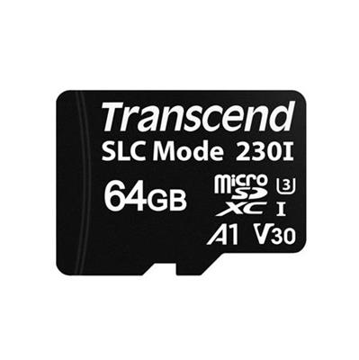 Transcend 64GB microSDXC230I UHS-I U3 V30 A1 (Class 10) 3D TLC (SLC mode) industrial memory card,