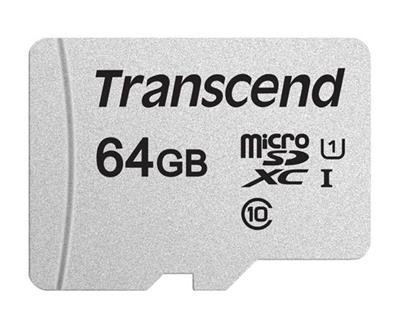 Transcend 64GB microSDXC 300S UHS-I U1 (Class 10) memory card (without adapter)