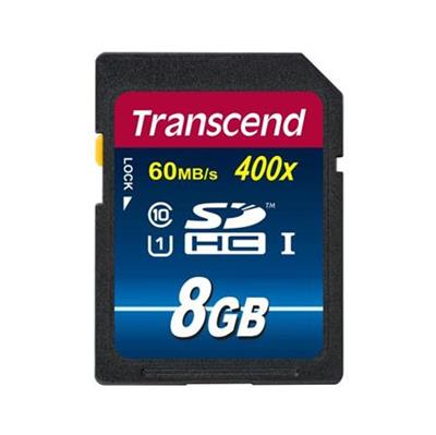 Transcend 8GB SDHC (Class10) UHS-I 400X (Premium) memory card