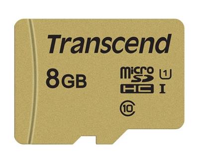 Transcend 8GB microSDHC 500S UHS-I U1 (Class 10) MLC memory card, 95MB / s R, 60MB / s W (with adapter