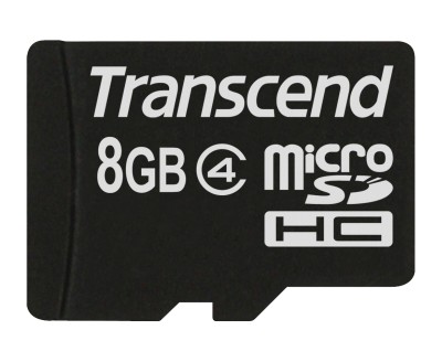 Transcend 8GB microSDHC (Class 4) memory card (without adapter)
