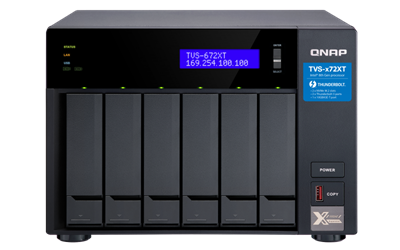 QNAP TVS-672XT-i3-8G (3,1GHz / 8GB RAM / 6x SATA / 2x M.2 NVMe slot / 1x HDMI 4K / 2x Thunderbolt 3)