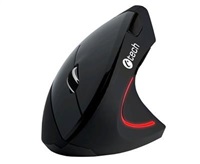 C-TECH mouse VEM-09, vertical, wireless, 6 buttons, black, USB nano receiver