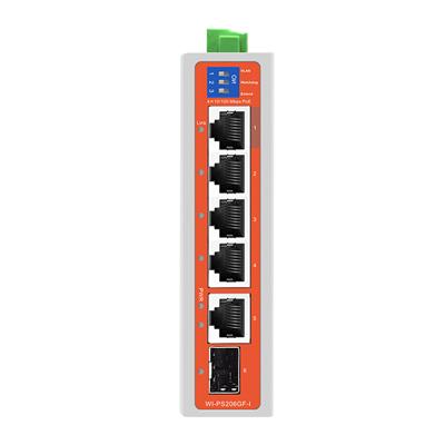 Wi-Tek WI-PS206GF-I V2 industrial PoE switch, 4x PoE