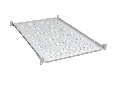 Solarix shelf 19" 1U 750mm fixed RAL 7035, attachment to front and rear rails UP-17-G
