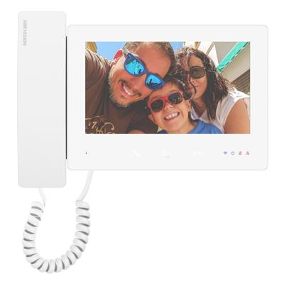 Hikvision DS-KH7300EY-THE2/White - 2-wire 7  IP touch monitor with handset, white