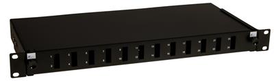 Masterlan ODF 12x SC Duplex, optic enclosure with patch panel and splice tray, 1U, 19 , black