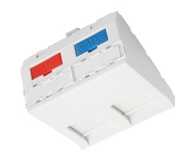 Solarix module French style 45 x 45mm for 2 keystones angled white